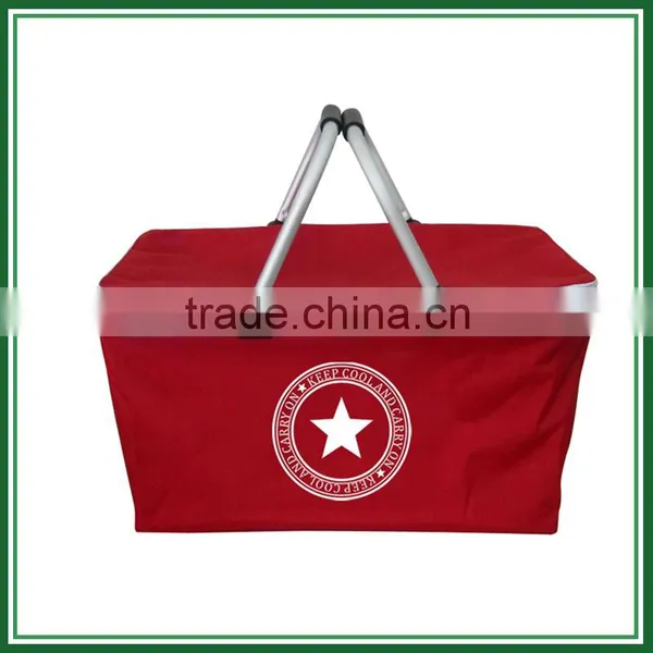 Collapsible Market Tote Insulated Picnic Basket With Cooler photo-4