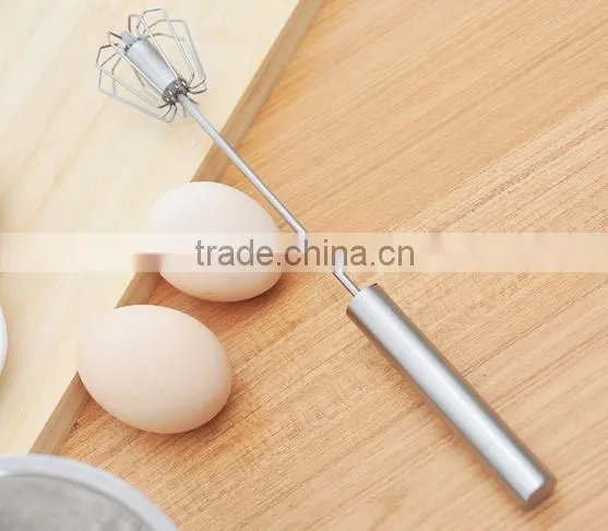 Stainless Steel Miracle Whisk Tools With Rubber Hand Rotating Egg Whisk Egg Beater photo-2
