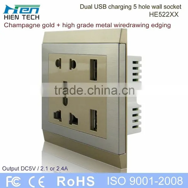 Public Commercial Using Wall Socket USB Light Socket With 2 USB Ports photo-2