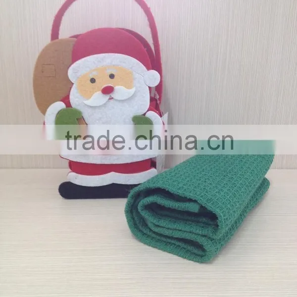 Green/red Santa Reindeer Felt Bags With Xmas Towel Gift Set photo-3