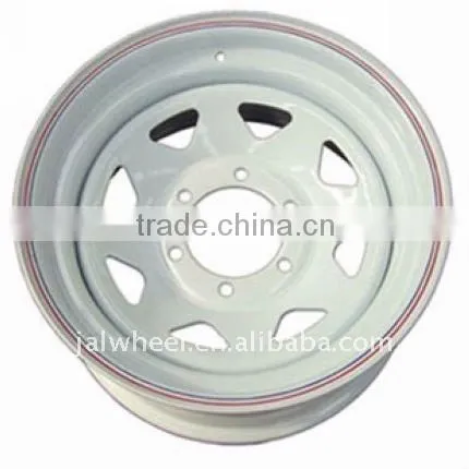 15x7.0'' White Eight Spokes Trailer Steel Wheel Rim