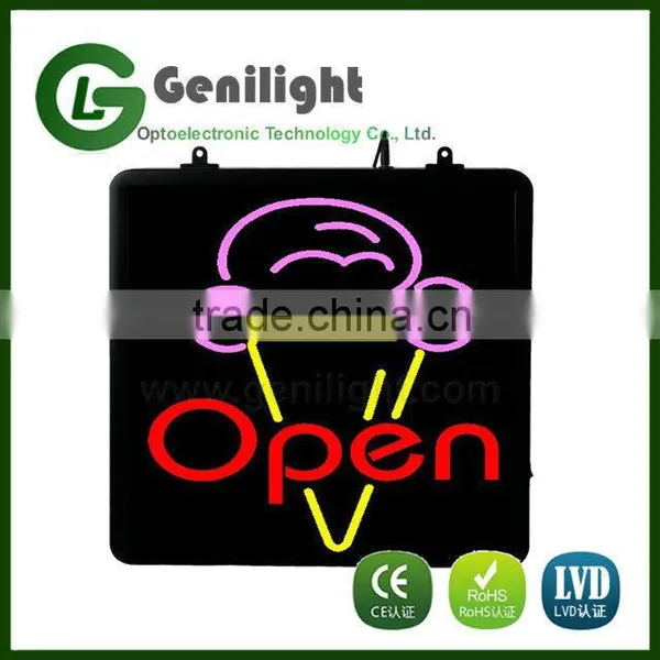 Popular High Quality Ice Cream Shop Open LED Neon Sign photo-2