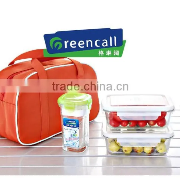 3 Pcs Glass Food Storage Container Set/Lunch Box Set