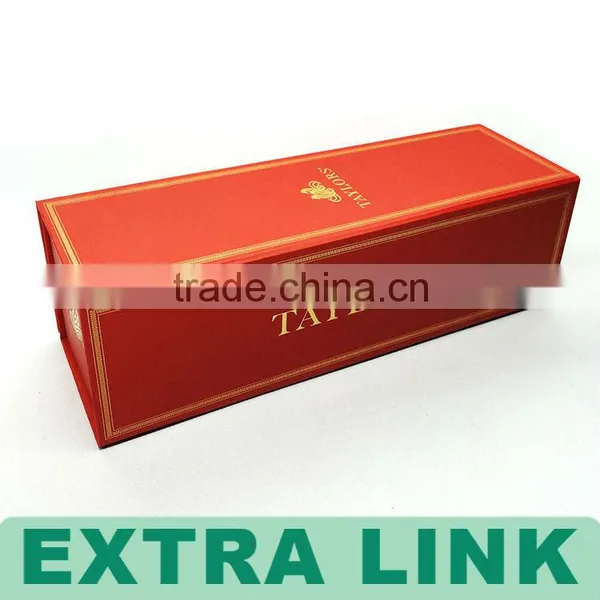 Luxury Hot Stamping Gold Logo Flat Pack Cardboard Wine Packaging Box photo-3