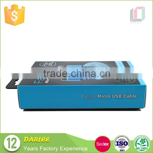 China Top Quality Unique Design Spot uv Embossed Hanging Free Sample Hdmi Cable Package Box photo-3