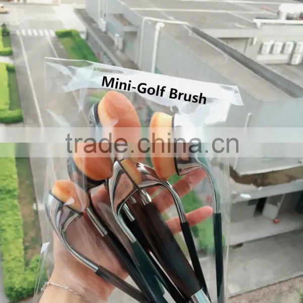 9pcs Smaller Mini Style Golf Toothbrush Makeup Brush Set / Oval Mini Golf Makeup Brush photo-5