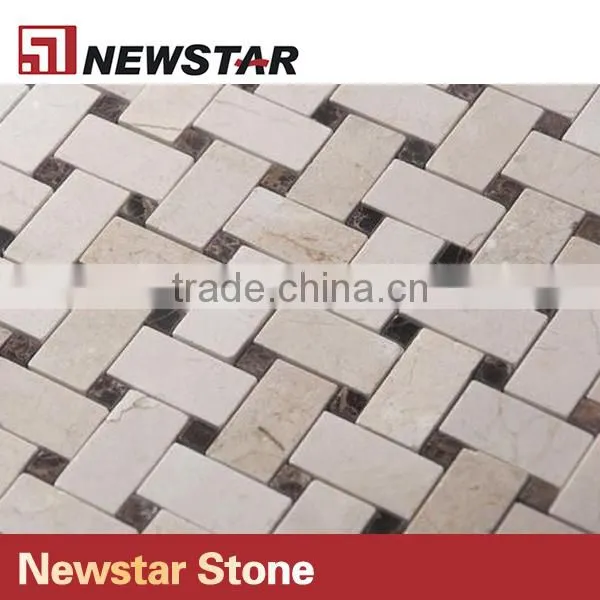 Newstar DIY Honed Marble Basketweave Mosaic Floor Bathroom Pattern Tile photo-2
