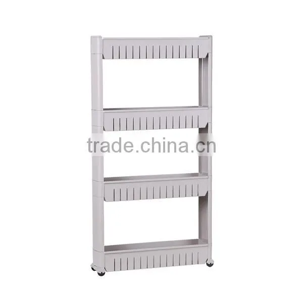 Multi-purpose Removable 4-layer Plastic Bathroom Shelf Crevice Gap Commodity Shelf photo-2