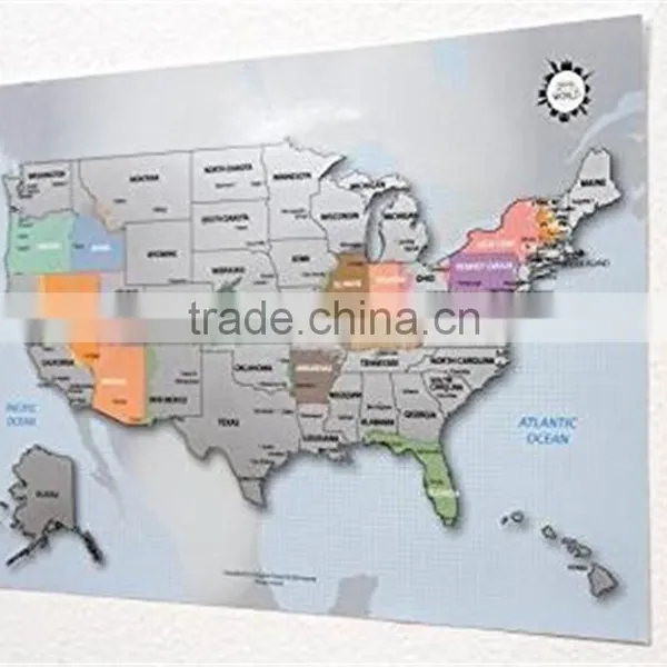 Personalized Scratch-off Us Map the United States of America A4 Size Poster Travel Silver Layer photo-5