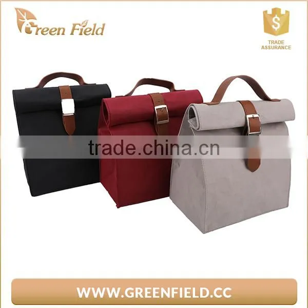 Grey Washable Kraft Paper Lunch Bag Insulation Washable Paper Lunch Bag photo-3