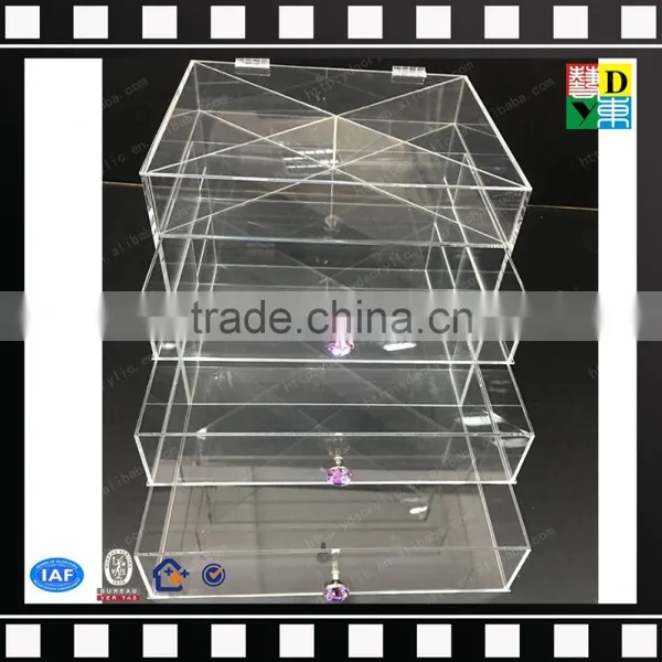 2016 Wholesale Handicraft Acrylic Makeup Organizer With 3 Drawers ,cosmetic Display Lipstick Stand Holder photo-6