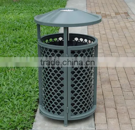 Arlau Outdoor Metal Steel Roadside Garbage Bins photo-3