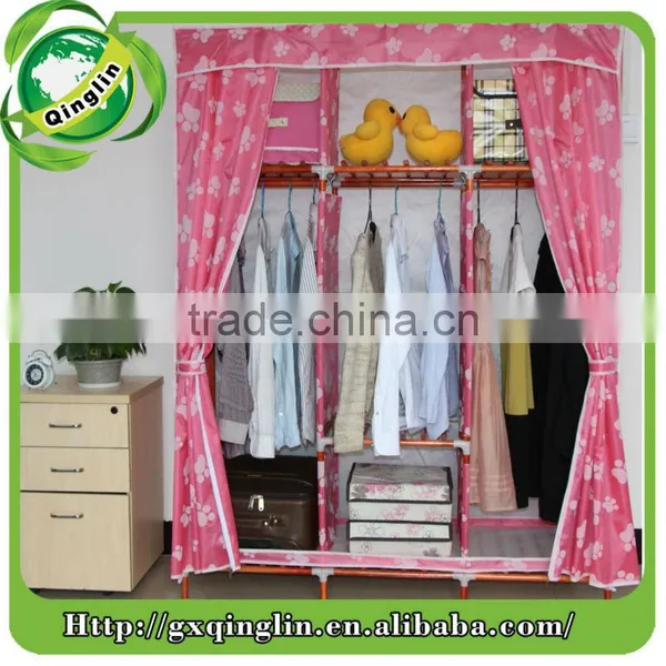 Huge Size With Side Pockets Non-woven Fabric Portable Folding Wardrobe photo-6
