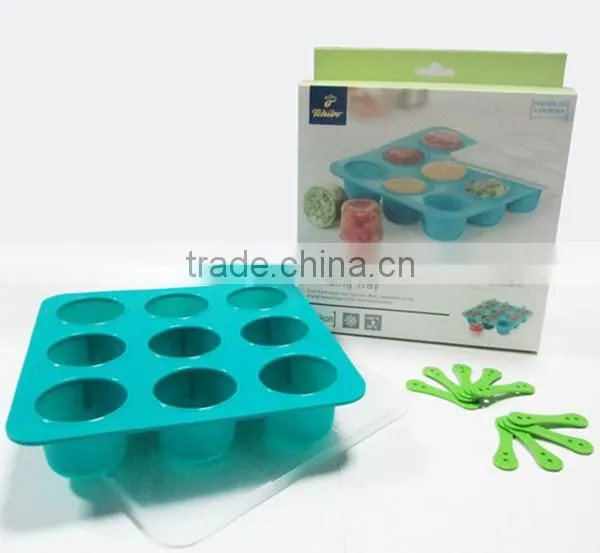 9 Holes Circle Silicone Ice Cube Tray photo-2
