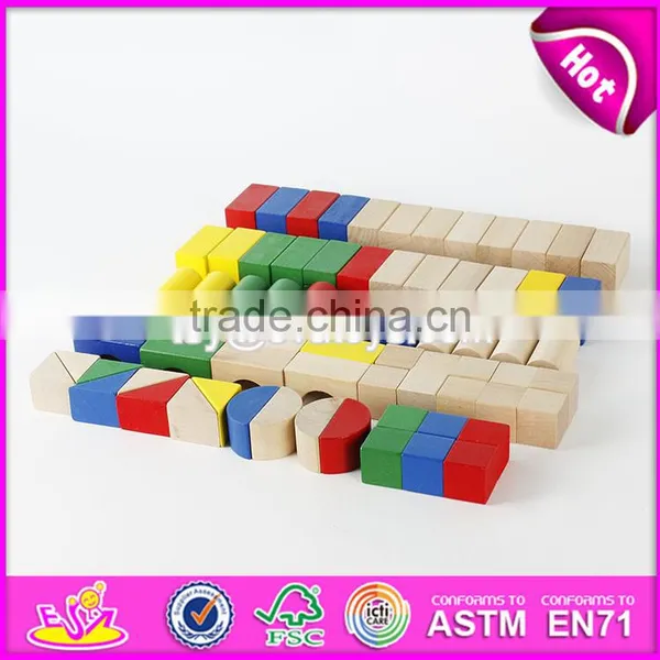 Colorful 80 штук деревянных конструкторов для детей, соединяемых деревянных кубиков, самые продаваемые деревянные развивающие конструкторы для детей W13A137 photo-4