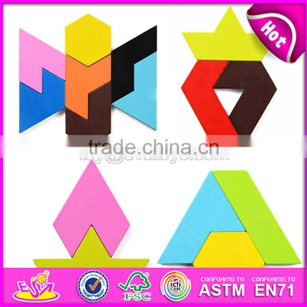 2017 Best Design Classic Brain Teaser Wooden Triangle Puzzle for Kids Education W14A167 photo-3