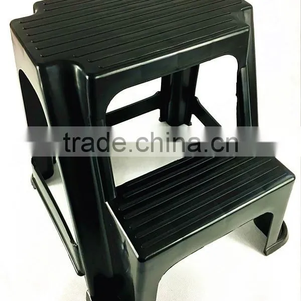 2-Step Plastic Stool With Non-Slip Step Treads, Double Step Stool photo-2