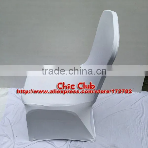 100 PCS Stretch Elastic Universal White Spande Wedding Chair Covers for Weddings Party Banquet Hotel Lycra Polyester Fabric photo-3