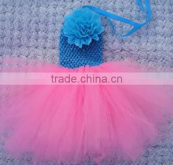 Crochet Top Tutu Lined Kids Mini Short Skirt photo-3