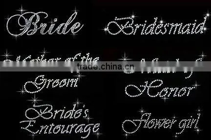 Mother of the Groom Clear Rhinestone Iron on Hotfix Transfer Bling DIY photo-2