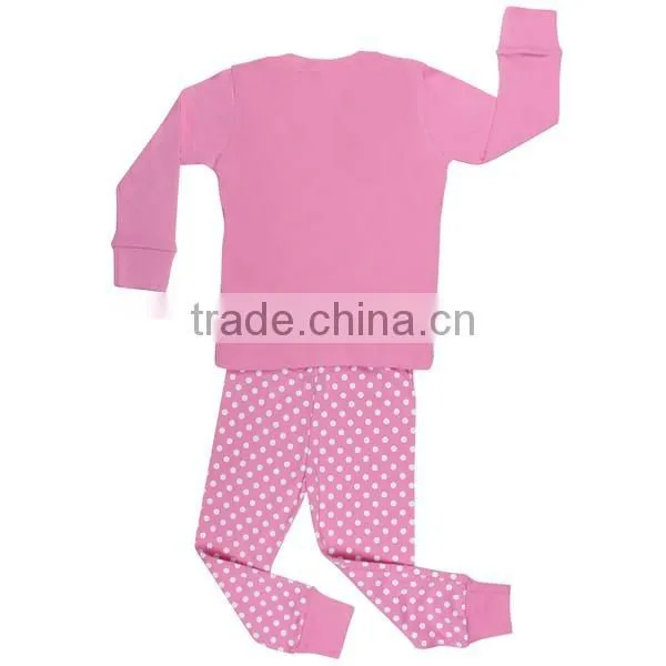 Small MOQ 2015 Fashion High Quality Pink Children Clothing Factory Long Sleeve Cotton Cute Cat Face Printed Kids Pajamas photo-3
