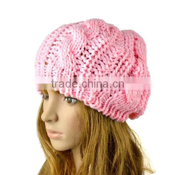 Winter Women Beret Braided Baggy Beanie Youth Winter Hat SV000232 photo-4