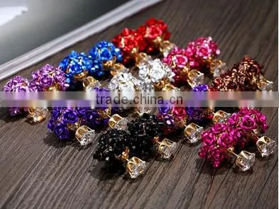 Ball-flower Fashion Diamond Stone Jewelry Stud Earrings photo-2