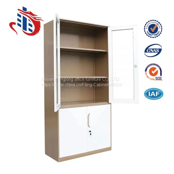 Modern Office 4 Glass Swing Door Metal File Cabinets photo-4