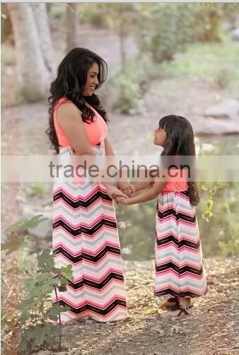 Mommy and me Maxi Dress Mother and Daughter Dress Design Kids Clothing Wholesale Girls Birthday Dresses photo-2