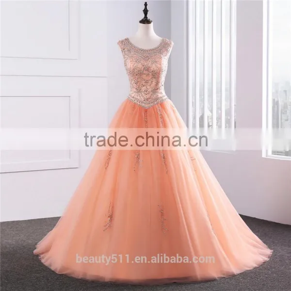 2018 Tulle Quinceanera Ball Gown With Intricately Beaded Bodice Gemstone Beading Bridal Gowns Quinceanera Dress ED0254 photo-2