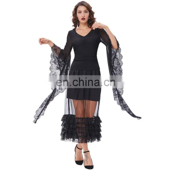 Belle Poque Retro Vintage Sexy Women's Ruffled Lace Hem See-Through Long Skirt BP000348-1 photo-2