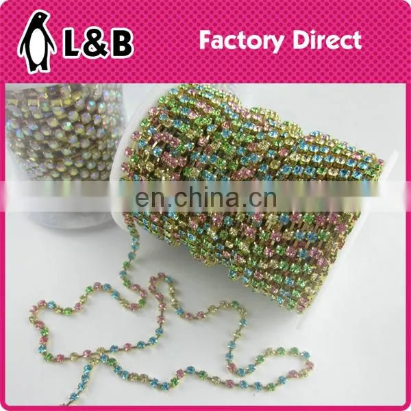 Wholesale Soldering SS12 Multi Color Rhinestone Cup Chain photo-6