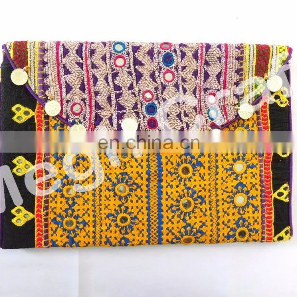 Wholesale Banjara Vintage Clutch Purse -Vintage Zari Work Clutch Purse- Vintage Bohemian Banjara Hippie Gypsy Coin Clutch photo-5