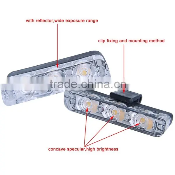 Amber LED Emergency Light 8 Flash Modes High Power Grille Net Light for Police Car Model YG350 photo-3