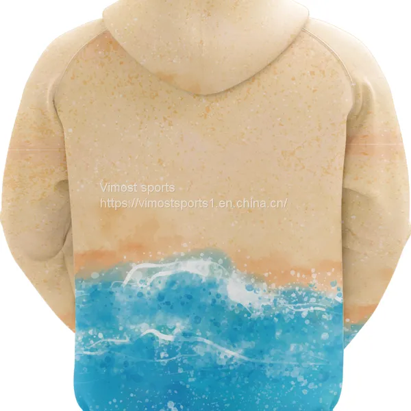 Fashion New Traditional Hoodie With Blue Sea Pattern photo-2