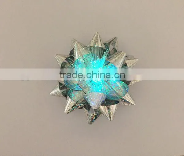 LED Lighting Gift Decorate Star Ribbon Bow, Holiday Ligthing Iridescent Loops Bow photo-6