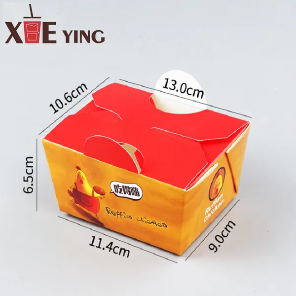 Customized Food Grade Packaging Take Away French Fries Fried Chicken Nuggets Carton Paper Food Packaging Box photo-4