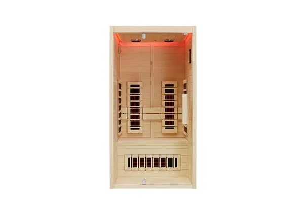 Modern 2 Person Panoramic Glass Relaxation Sauna Room Outdoor Villa, Dry Steam Red Cedar Solid Wood photo-1