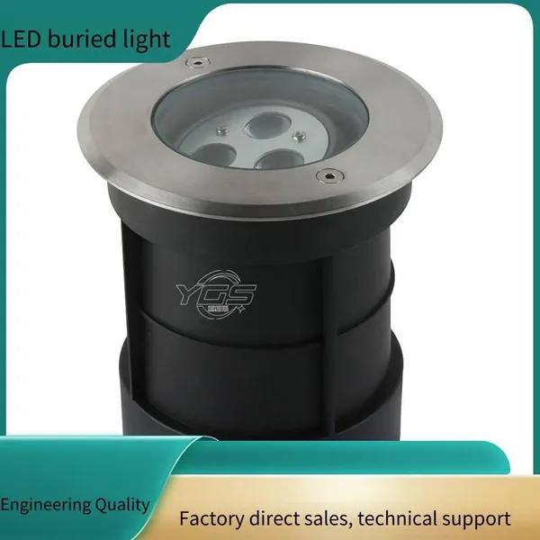 Led 304 Stainless Steel Round In-ground Lights, 6w Waterproof, Single-color Constant Brightness, 6w Flood-resistant With 512 Full-color Dmx Control photo-2