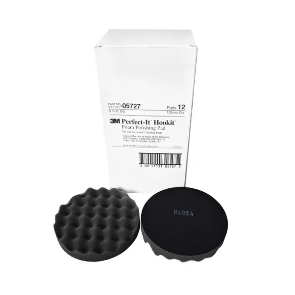 3M 05727 Perfect Hookit Foam Polishing Pad 5 1/4 Inch 133MM Polished Sponge Disc Round Buffing Pad for Use on Hookit Backup Pads photo-4