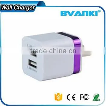 Promotional Custom Logo Colorful Universal 2 Dual Usb Port Travel Adapter Wall Usb Charger for Cell Phones Free Samples photo-2