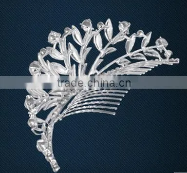 Leaf Crystal Rhinestone Wedding Hair Comb Wholesale Bridal Hair Accessories photo-2