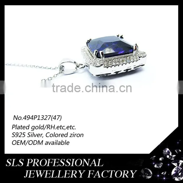 2015 Beautiful Silver Pendant Big Stone Pendant Design With Purple Gemstone /crystal Pendant for Women Mother's Day Gift photo-4