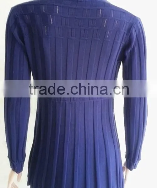 Long Sleeve Knitting Wear Hollow-out OL Long Cardigan Coat photo-3