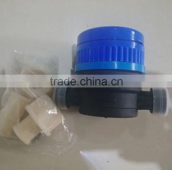 DN15 Single Jet Water Meter With Fitting Plastic Adapters and Nuts photo-3