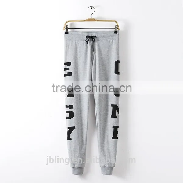 Draw string letters slacks sweatpants