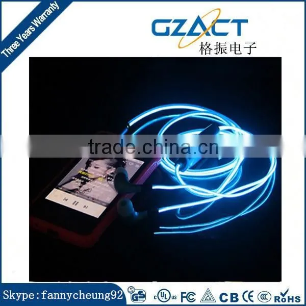 el Laser Earphone for Sports Led Earphone With Mic