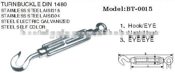 European Stainless Steel AISI 316 Manufacture Heavy Duty Construction Turnbuckle Fastenter DIN1480 photo-3