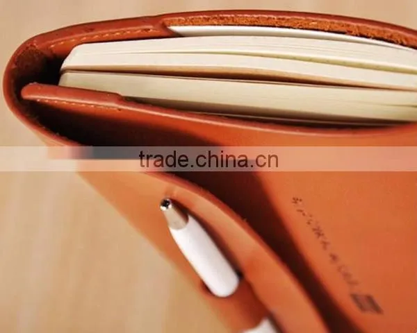 Factory Hot Sell Handmade Fashion Real Leather Notebook With Pen photo-4