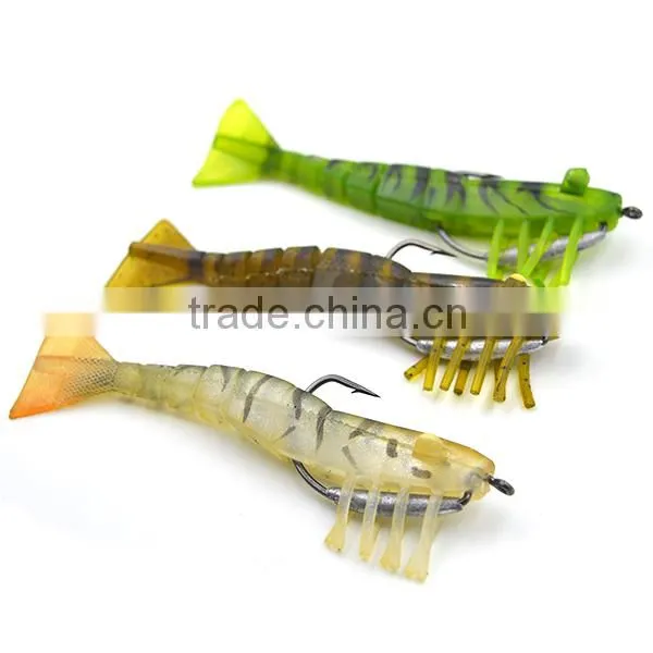 Live Shrimp Prawn Soft Rubber Lure Seabass Jack 90mm 8g 50mm 3g and 120mm 17g Soft Silicone Prawns photo-3